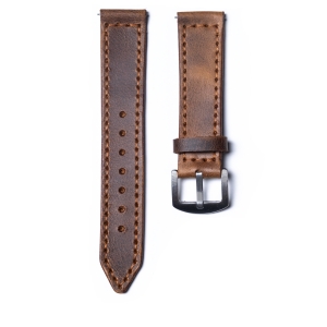 22 mm Çift Kat Deri Saat Kordonu-Taba